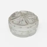 René Lalique, Quatre papillons box, c. 1911, frosted glass with patination