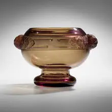 Olives coupe by Charles Schneider, c. 1925, wheel-carved and acid-etched glass, sold Oct 2023