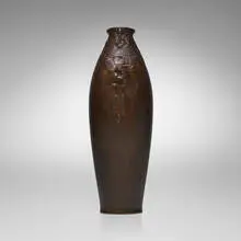 Hugo Elmqvist, Art Nouveau vase, c. 1908, cast and patinated bronze