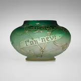 Daum, Verrerie parlante vase, c. 1890, acid-etched, gilt and enameled glass