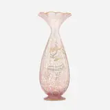Verona vase with figure by Mt. Washington Glass Company, c. 1890, gilt and enameled glass, sold Oct 2023