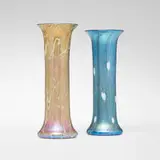 Quezal, Decorated vases, set of two, c. 1910, hand-blown glass