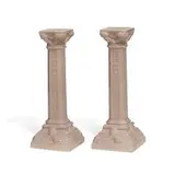 Arthur Conant for Rookwood Pottery, porcelain candlesticks in taupe glaze, pair, shape number 2497