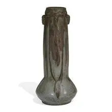 Denbac, earthenware vase with four pine cones around the rim