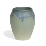 Lorinda Epply for Rookwood Pottery, earthenware vase with stylized grape decoration under Vellum glaze, shape number 942E