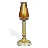 rare candlestick with Pulled Feather decoration, #21343 by Tiffany Glass, Decorating Company & Tiffany Studios, sold Mar 2021