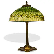 Tiffany Studios, table lamp: Acorn shade, #1498 on base, #531
