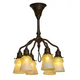 six-light chandelier by Tiffany Studios, sold Mar 2021