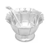 Falick Novick, lobed footed sauce bowl with sauce ladle