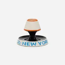 Alexander Girard, ashtray and match holder from La Fonda del Sol, c. 1960, glazed porcelain with applied decoration