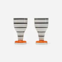 Alexander Girard, cups from La Fonda del Sol, pair, c. 1960, glazed porcelain
