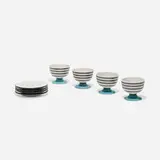Alexander Girard, footed bowls and dessert plates from La Fonda del Sol, set of four