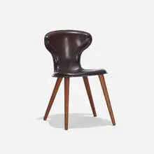 dining chair by Egmont Arens, c. 1953, molded fiberglass, walnut, sold Mar 2018