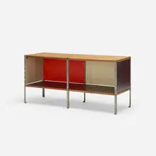 ESU 100-C by Charles and Ray Eames, 1950, birch plywood, lacquered masonite, laminate, zinc-plated steel, rubber, sold Mar 2018