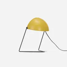 attribution Gerald Thurston, table lamp, c. 1955, enameled steel
