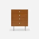 cabinet, model 4701 by George Nelson & Associates, 1946, walnut, aluminum, enameled aluminum, sold Mar 2018