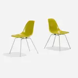 DSXs, pair by Charles and Ray Eames, molded fiberglass, zinc-plated steel, rubber, plastic, sold Mar 2018