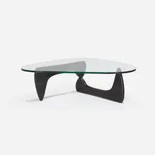 coffee table, model IN-50 by Isamu Noguchi, 1944, glass, stained beech, sold Mar 2018