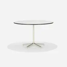 Charles Eames, 650 dining table, 1955, laminate, enameled aluminum, enameled steel, rubber