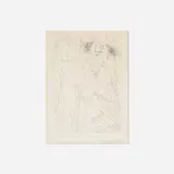 Pablo Picasso, Rembrandt et Femme au Voile from La Suite Vollard, etching on Montval laid paper