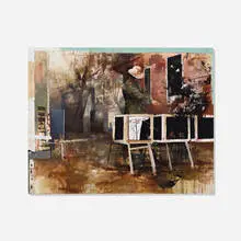 Daniel Pitín, Bee Keeper, 2011, mixed media and collage on canvas