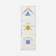 George Earl Ortman, White Totem, 1964, lacquered wood, acrylic on canvas