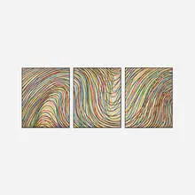 Sol LeWitt, Wavy Lines on Gray (triptych), 1998, woodcut on paper