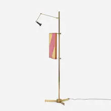 Arredoluce, easel lamp, c. 1958, brass, enameled aluminum