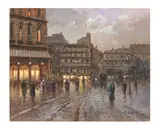 Vincenzo Laricchia, Untitled, b.1940) Parisian street scene signed l.r oil on board 40cm x 50cm