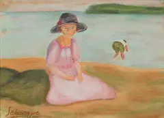 Untitled by Henri Lebasque, pastel 38 x 50cm, sold Nov 2020