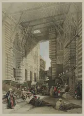 after David Roberts Louis Haghe, Untitled, Cairo hand coloured lithograph