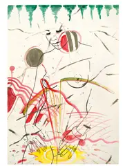 Sigmar Polke, Ohne Titel (Münster 1973), 1973, Gouache und Goldfarbe auf Papier