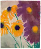 Dahlien und Rudbeckien by Emil Nolde, Um 1930, Aquarell auf Japanpapier, sold May 2018