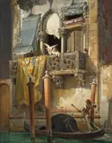 Friedrich Nerly d. Ä., Das ,Haus der Desdemona‘ in Venedig, 1855, Öl auf Leinwand. Doubliert