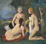 Drei Badende (unter Bäumen) by Karl Hofer, 1943, Öl auf Leinwand, sold May 2011