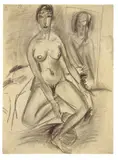 Sitzender weiblicher Akt (Erna) by Ernst Ludwig Kirchner, Um 1912, Kohle auf Bütten (Signet „Stern über Turm“), sold May 2008