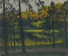 Schlachtensee bei Berlin by Walter Leistikow, Um 1900, Öl auf Leinwand, sold Jun 2025