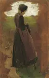 Max Liebermann, Mädchen aus Laren, stehend nach rechts