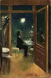 Lesser Ury, Cafe Bauer, 1906, Öl auf Leinwand