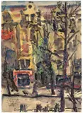 Lovis Corinth, Klopstockstraße, Frühling‘, 1924, Aquarell auf festem Papier