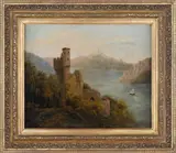 Jan Nowopacký, Castle Ruin in the Hills, Second half of 19th century, oil on cardboard
