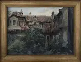 Pepa Mařáková, Study from the Old Prague, Late 19th century, oil on cardboard
