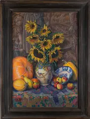 Jaroslav Herbst, Still Life with Sunflowers, 1923, oil on canvas