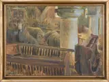 Jakub Obrovský, Sheep in the Barn, 1906, oil on cardboard
