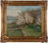Petr Jaroš, Blooming Apple Trees, Around 1920, oil on canvas