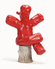 Dennis Pearson, Red Seated Beastie, 1988, Two-part fiberglass sculpture
