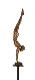 Kevin Pettelle, Handstand II, 1995, Patinated bronze and steel