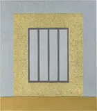 Peter Halley, Golden Prison, 1999, Acrylic, metallic acrylic, and Roll-A-Tex on canvas