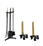 Donald Deskey, Andirons and fireplace tool set (6)