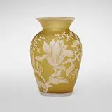 Thomas Webb & attribution Sons, Vase with magnolias, c. 1895, acid-etched and wheel-carved cameo glass